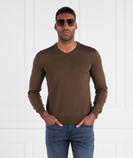 Хлопковый свитер baram-l BOSS BLACK - хаки(50476363)