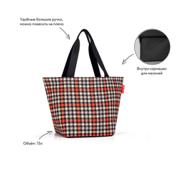 Сумка shopper m glencheck red