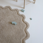 Стираемый коврик Nattiot Sweet April Lin (Ø110 см), хлопок, серый