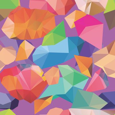 Разноцветные геометрические кристаллы