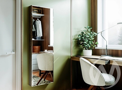 Гладильная доска Смарт купе с зеркалом (венге)