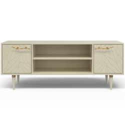 Тумба под ТВ Арт Колор leaves 155см Классик Голд Серый Шелк