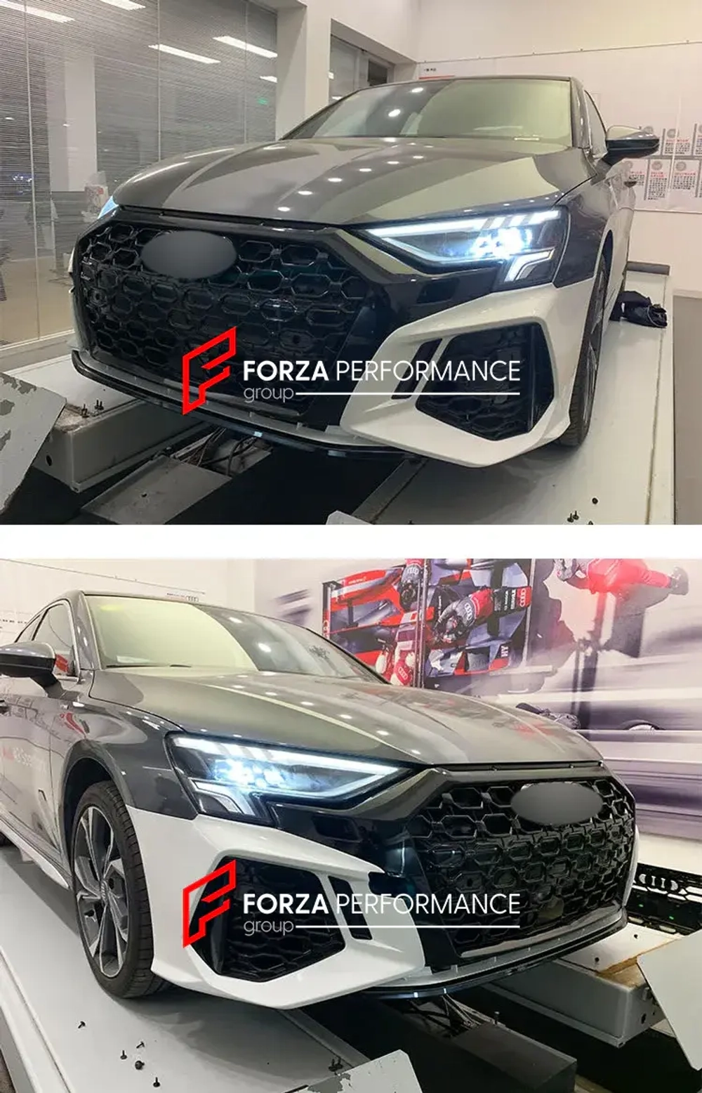 Передний бампер с решеткой радиатора для AUDI A3 8Y 2020 - 2021 в стиле RS3