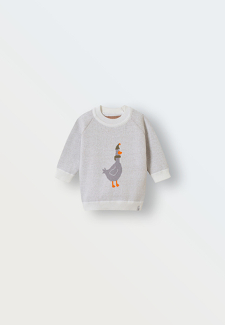 Джемпер вязаный oversize гусь