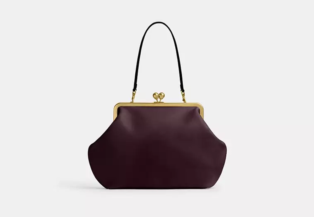 COACH Сумка Kisslock Frame, черная смородина