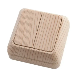 Выключатель АБК-СИЛА АЛЬТАИР двухклавишный сосна