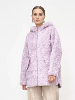 Шуба из шерсти чебурашка тедди, розовая, SilverFox