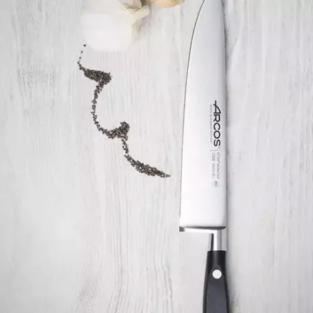 Нож поварской «Ривьера» сталь нерж.,полиоксиметилен ,L=430/300,B=58мм черный,металлич
