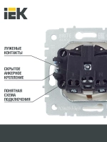 Розетка одноместная с заземлением Iek