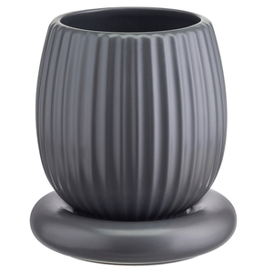Горшок цветочный серого цвета из коллекции edge, 1,2 л