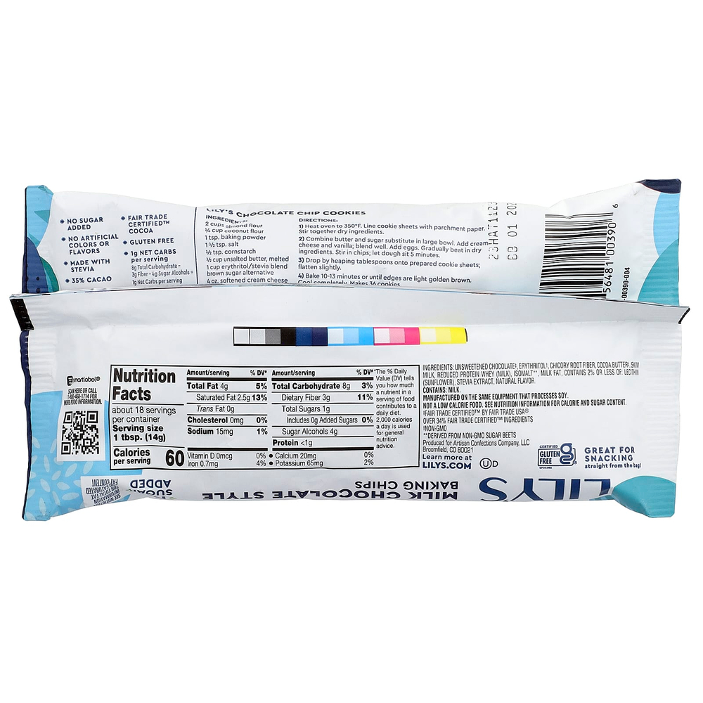 Lily's Sweets, Чипсы для выпечки, молочный шоколад, 35% какао, 255 г (9 унций)