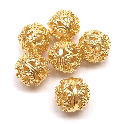 Бусины "Королевские" для украшений 10 мм, позолота