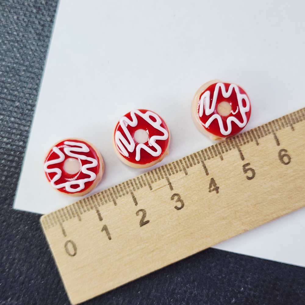 Бусина лэмпворк, пончик с глазурью, р-р 15мм, штучно