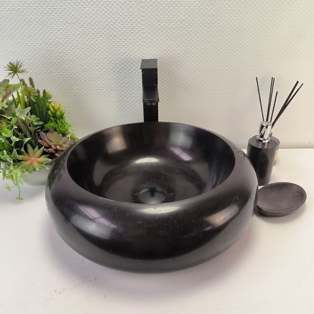 Раковина из андезита Donut Black  DA-62922 45*45*15 05