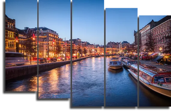 Модульная картина "Канал Амстердама"