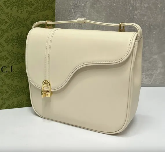 Кожаная сумка через плечо Gucci белый