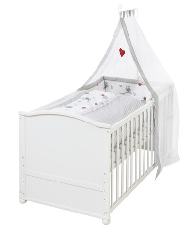 Детская кровать-трансформер Roba Lukas 70х140 c матрасом и комплектом 4-пр белый