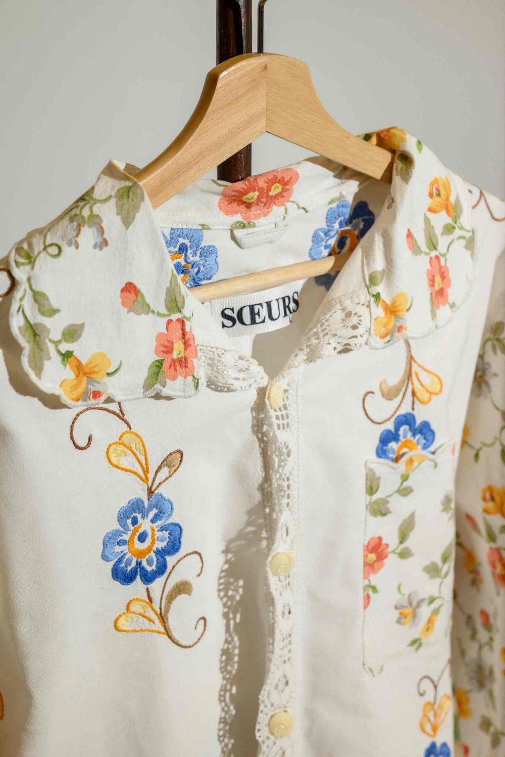 Рубашка Soeurs Purple Flowers Shirt white