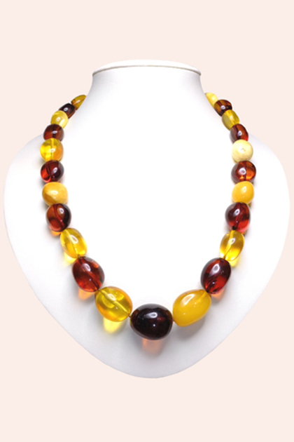 Бусы из натурального янтаря слива (5738)