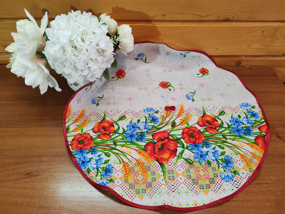 Полотенце кухонное, круглое, 2 шт, вафельное полотно