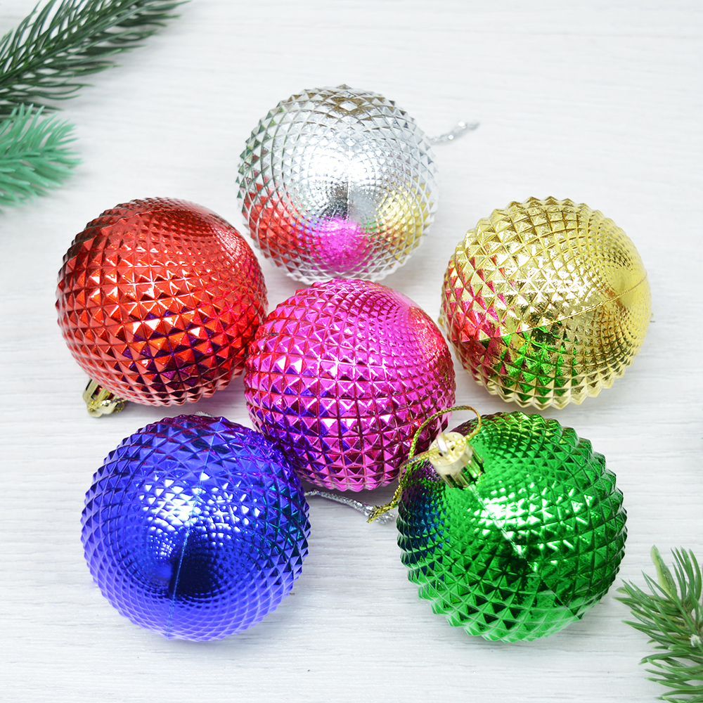 Шар новогодний 6шт 6см микс цветов, 3L6612 №33