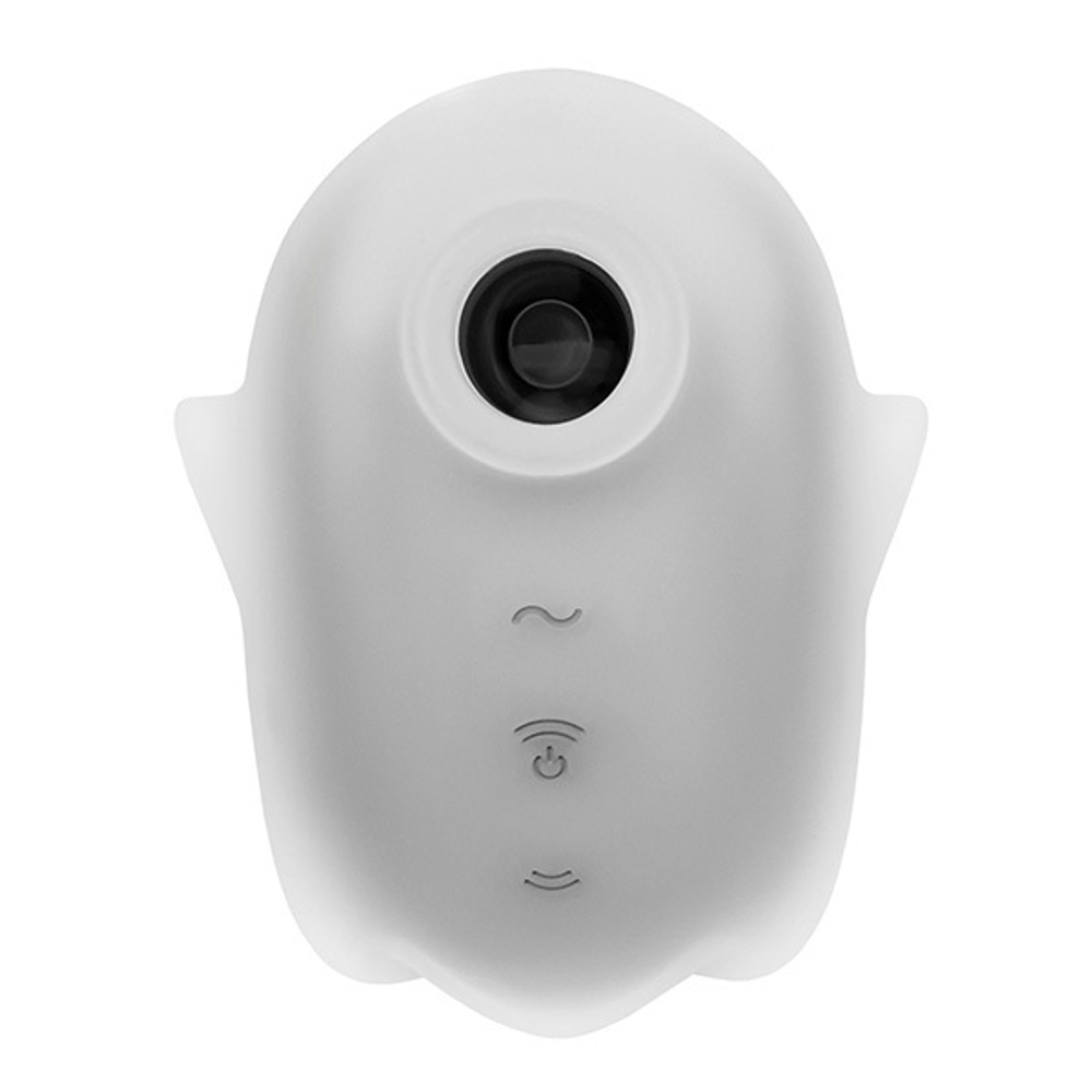 Белый люминесцентный вакуум-волновой стимулятор клитора 8,4см Satisfyer Glowing Ghost