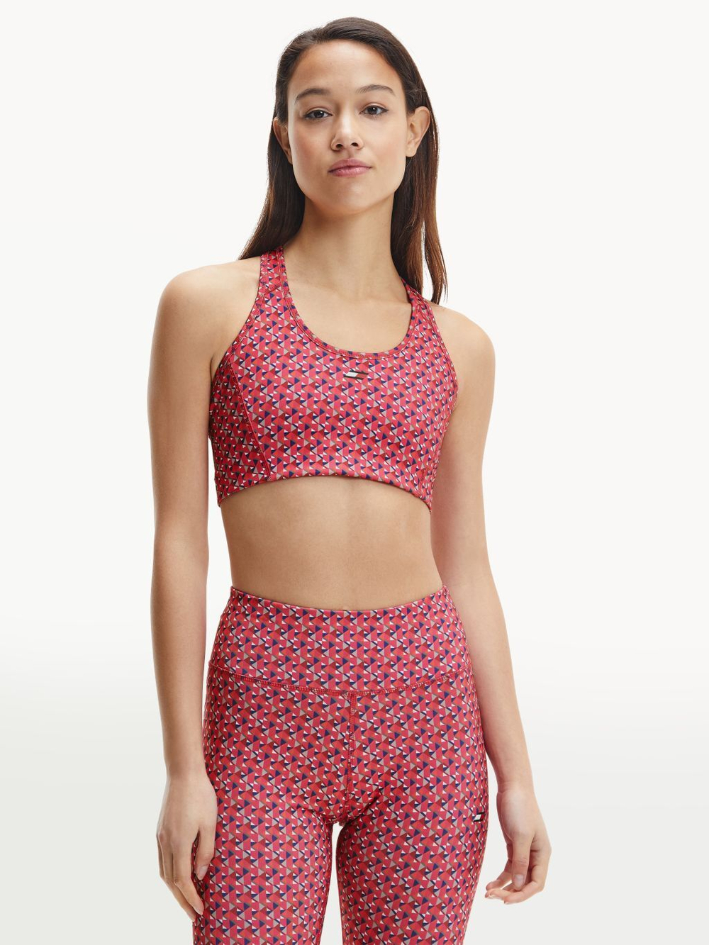Теннисный бюстгальтер Tommy Hilfiger Mid Intensity AOP Racer Bra - Pink