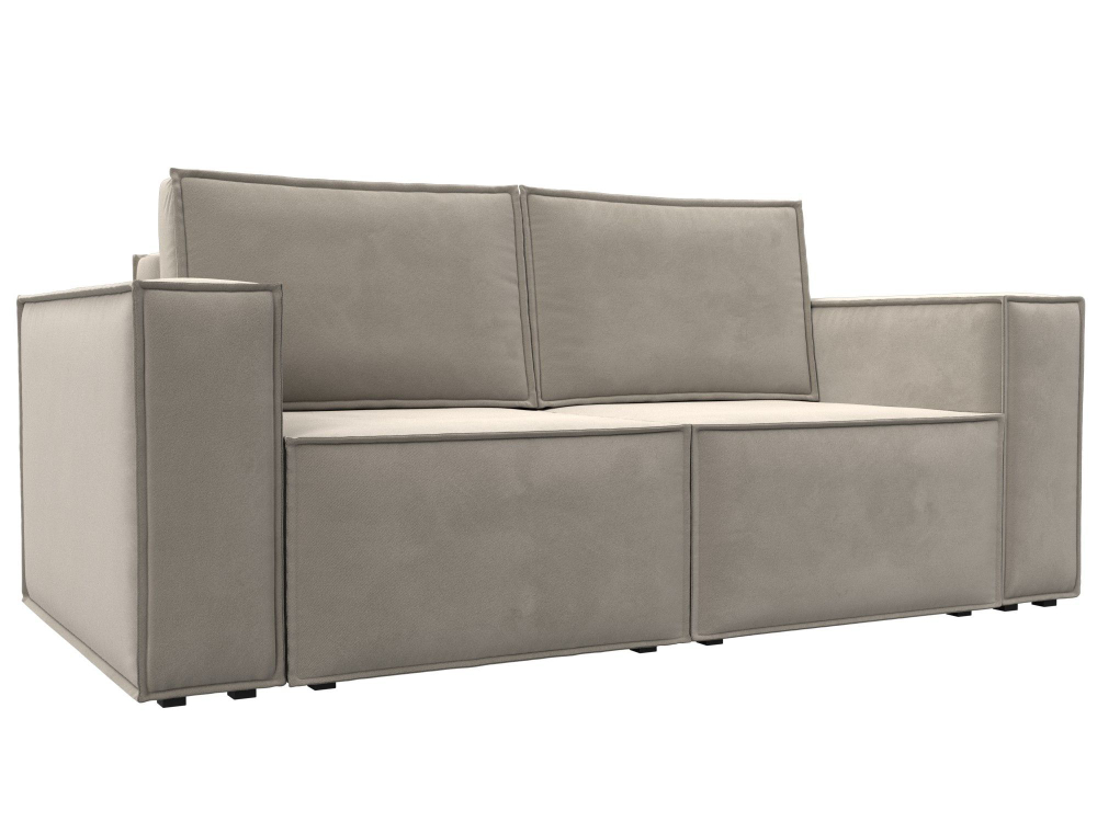 Диван прямой Куба мини, Бежевый, Микровельвет, 121877