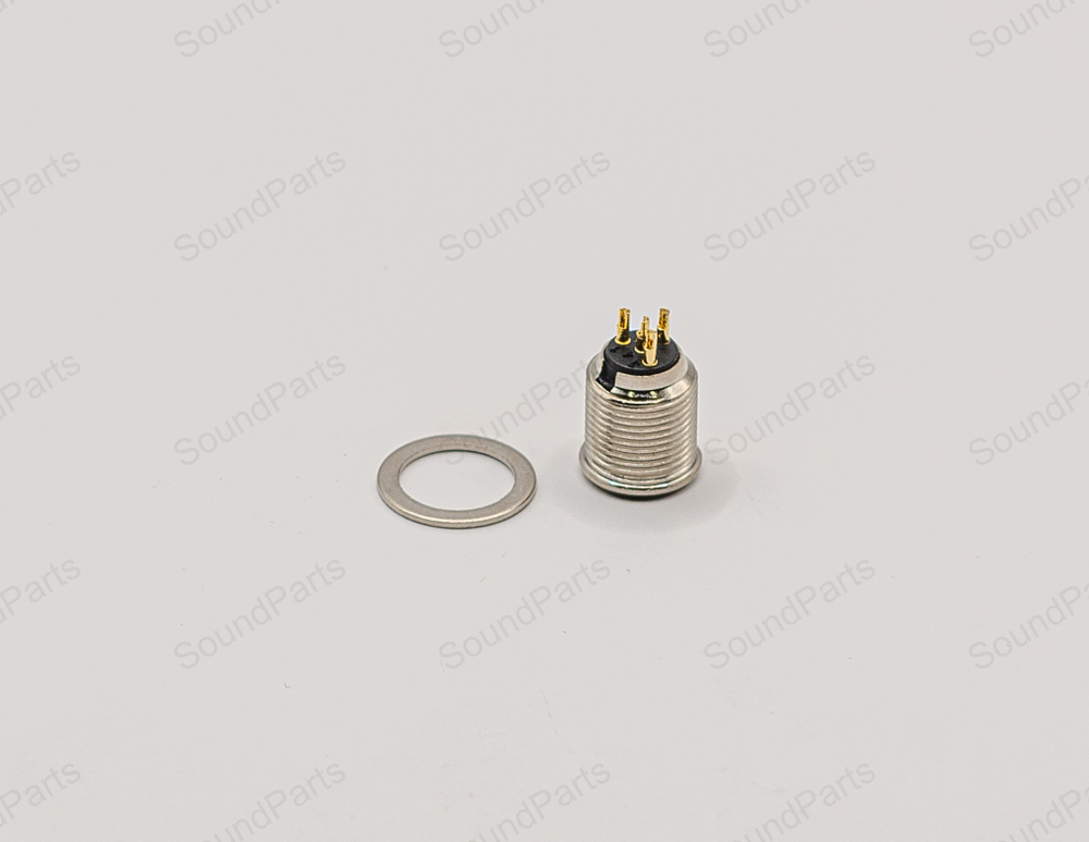 Разъем mini XLR 4 Pin c кнопкой + разъем мама для пайки