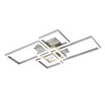 Потолочный светодиодный светильник 148Вт, 10752Лм, 3000-6500К, Ra>80,  плавная регулировка мощности, изменение цветовой температуры, ночник,  металл/акрил, серебро