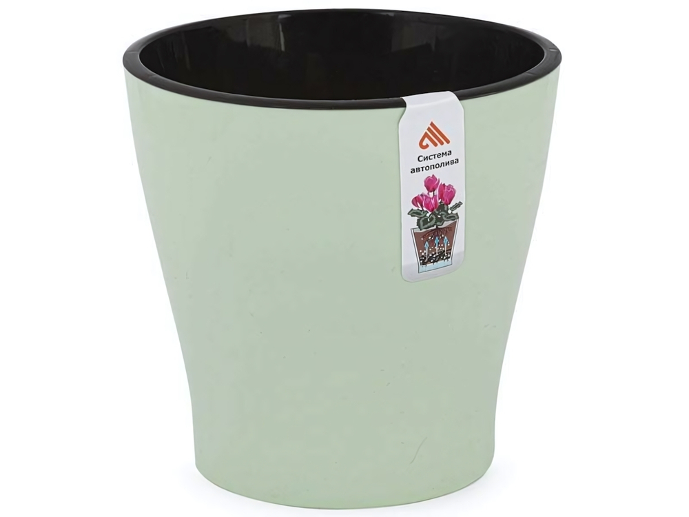 Горшок цветочный Лея 2,2л двойной с автополивом светло зеленый