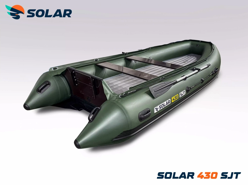 Лодка надувная моторная solar-430 super jet tunnel