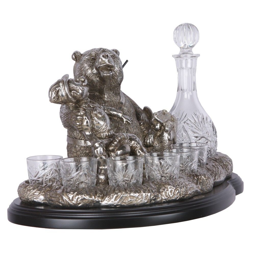 Набор питейный На привале Охотник и Медведь