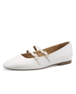 Балетки кожаные белые Tamaris