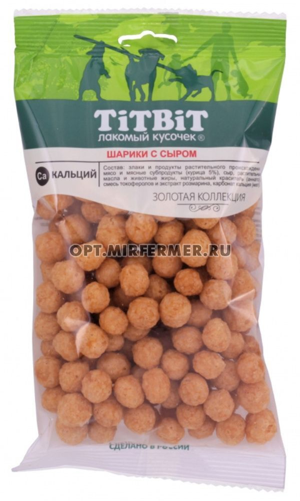 Лакомства для собак Шарики с сыром 95г Тит Бит