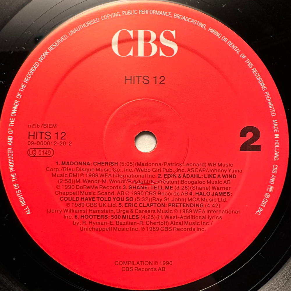 Сборник Hits 12 2LP (Голландия 1990г.)