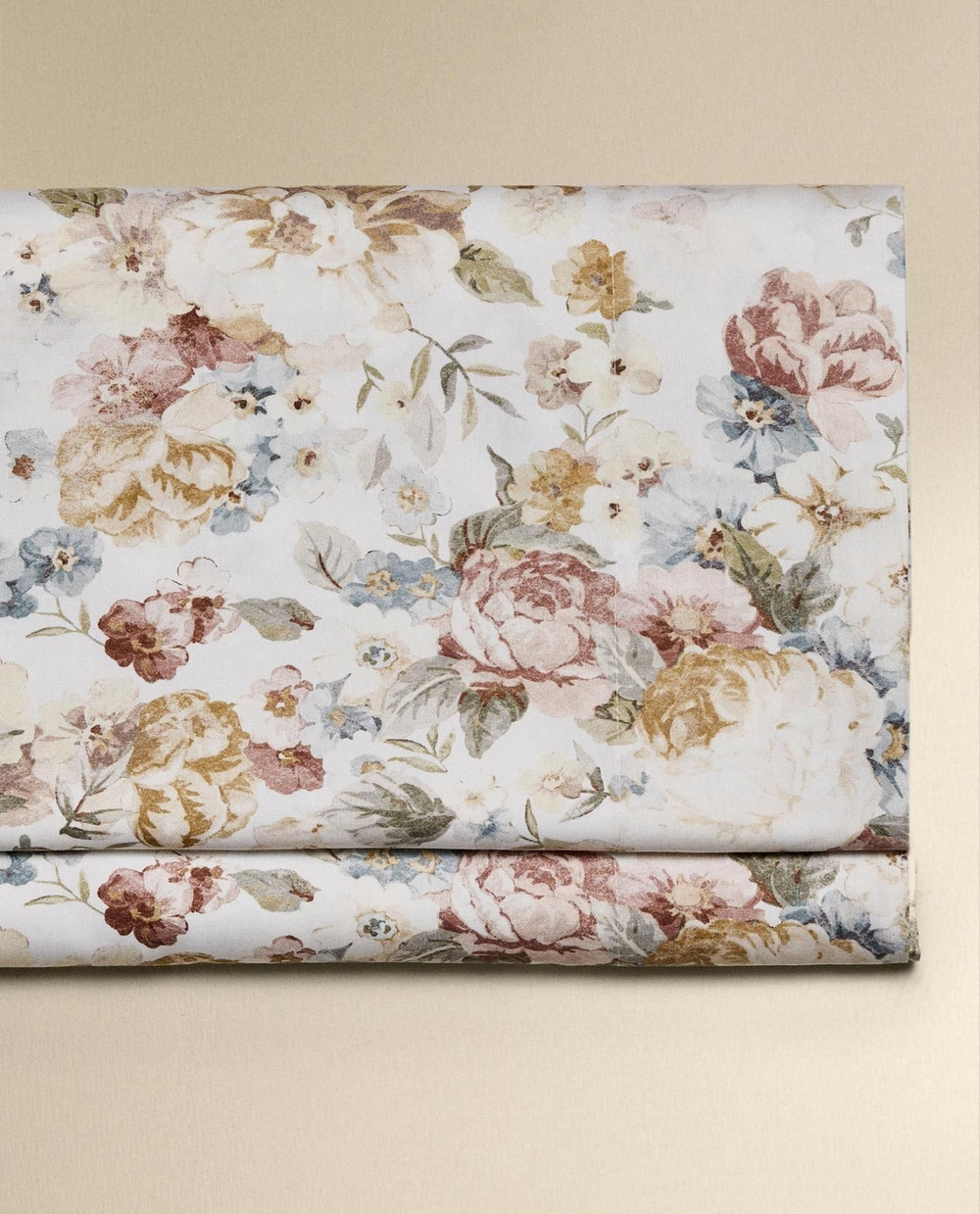 Zara Home - Простыня атласная с цветочным рисунком (300 нитей), белый, 210x280 см