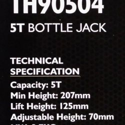 Домкрат бутылочный 5т с клапаном JCB JCB-TH90504