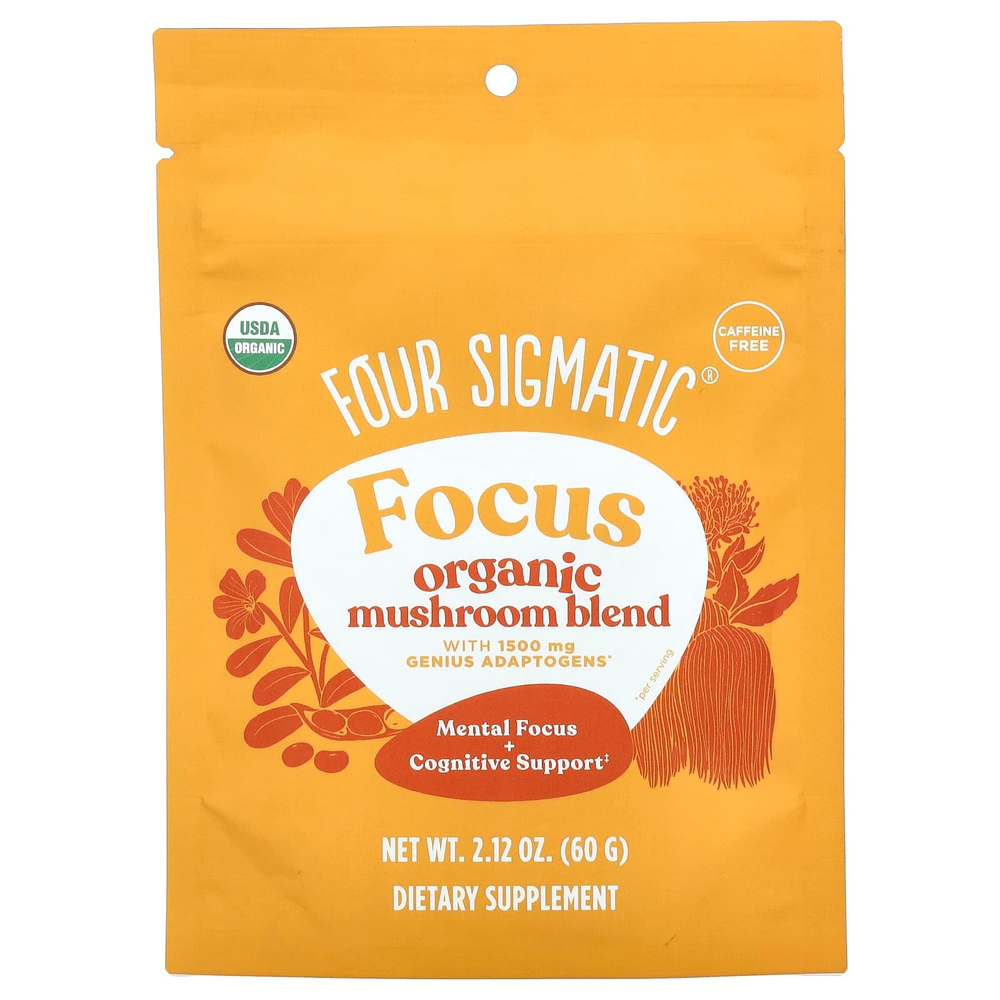 Four Sigmatic, Focus, органическая смесь грибов, без кофеина, 60 г (2,12 унции)