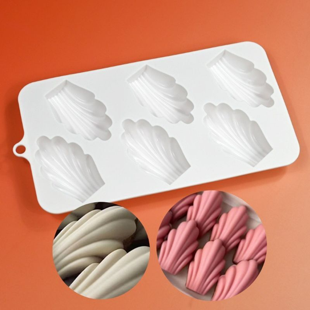 Форма силиконовая для пирожных «Мадлен» 6 ячеек