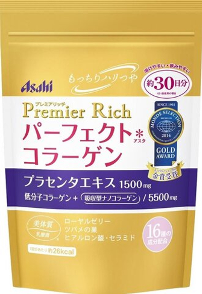 Коллаген низкомолекулярный с экстрактом плаценты на 30 дней 228 г Asahi Collagen Premier Rich