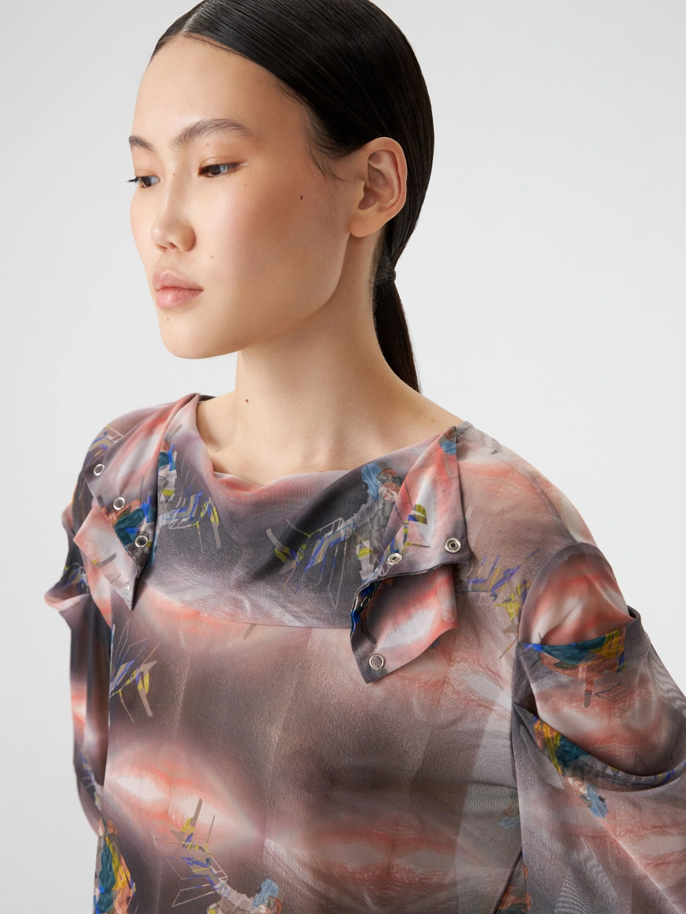 Лонгслив из сетки с принтом "Анна" OLA OLA