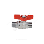 Кран шаровой латунь хром R253D Ду 20 Ру42 НР бабочка красная Giacomini R253X004