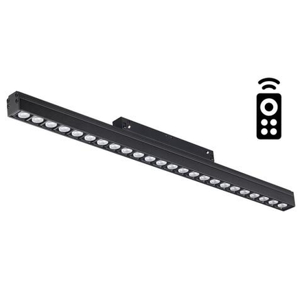 358624 SHINO NT21 064 черный Трековый низковольтный св-к диммируемый с ДУ, со сменой цв.температуры IP20 LED 3000~6500К 24W 48V FLUM