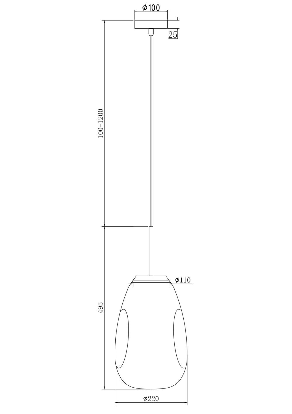 Подвесной светильник Maytoni P013PL-01G