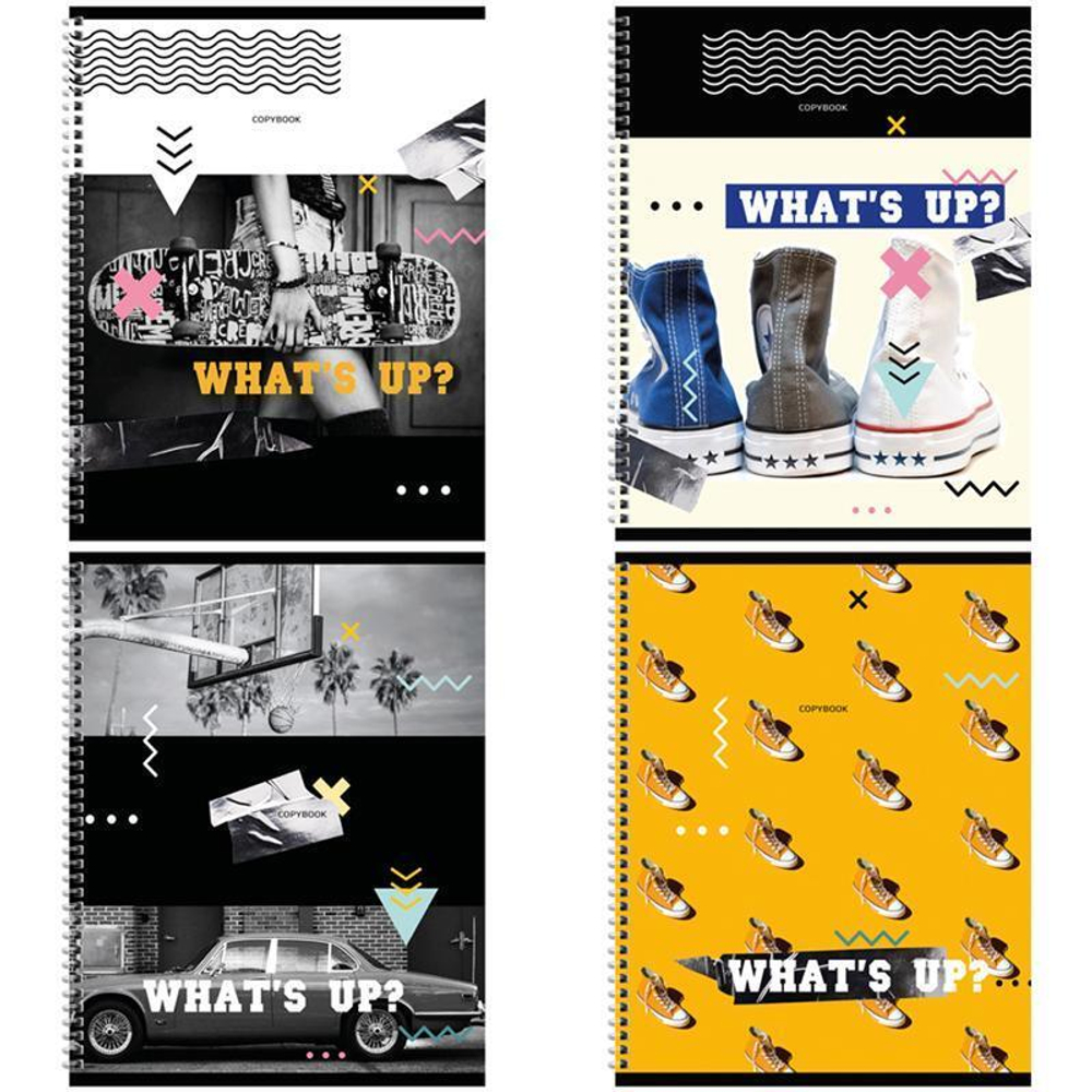 Тетрадь общая А5 гребень 48л. клетка "Как дела?" ассорти (BG)