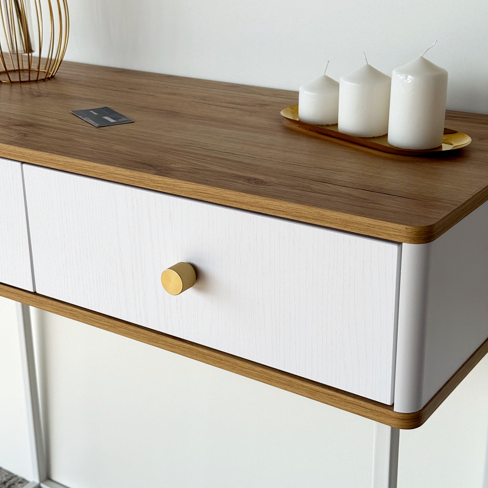 Туалетный столик консоль ROYAL 5311 эко (Дуб Кантри-Белый-р.золото)