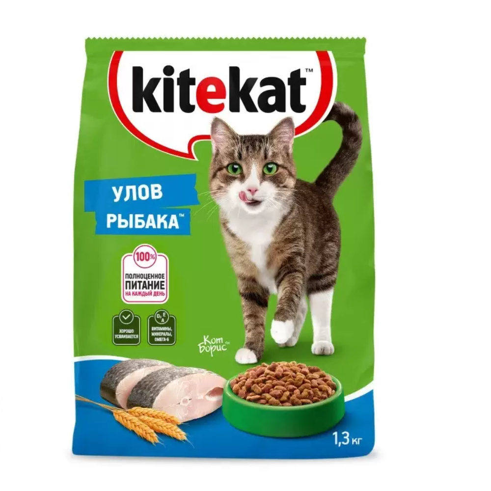 Сухой корм для кошек Kitekat Улов рыбака 1.3 кг