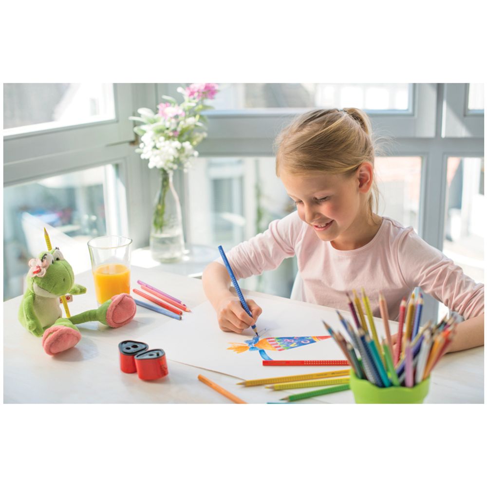 Карандаши цветные Faber-Castell "Grip", 06цв., трехгран., заточен., картон, европодвес