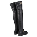 Jimmy Choo Biker II OTK Leather Knee high Boots Women"s Black